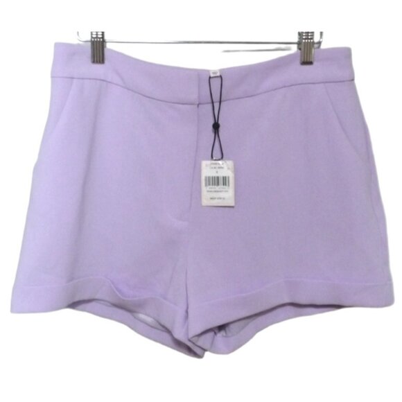 CINQ A SEPT lilac, purple lined cuffed shorts women's size 8 inseam 2.5" NEW - Picture 1 of 4